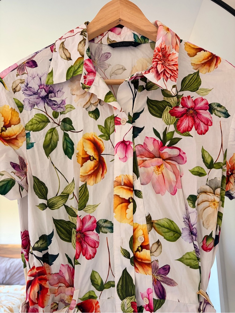 Zara PRINTED POPLIN Size Small 
100% cotton MIDI DRESS - Picture 6 of 7